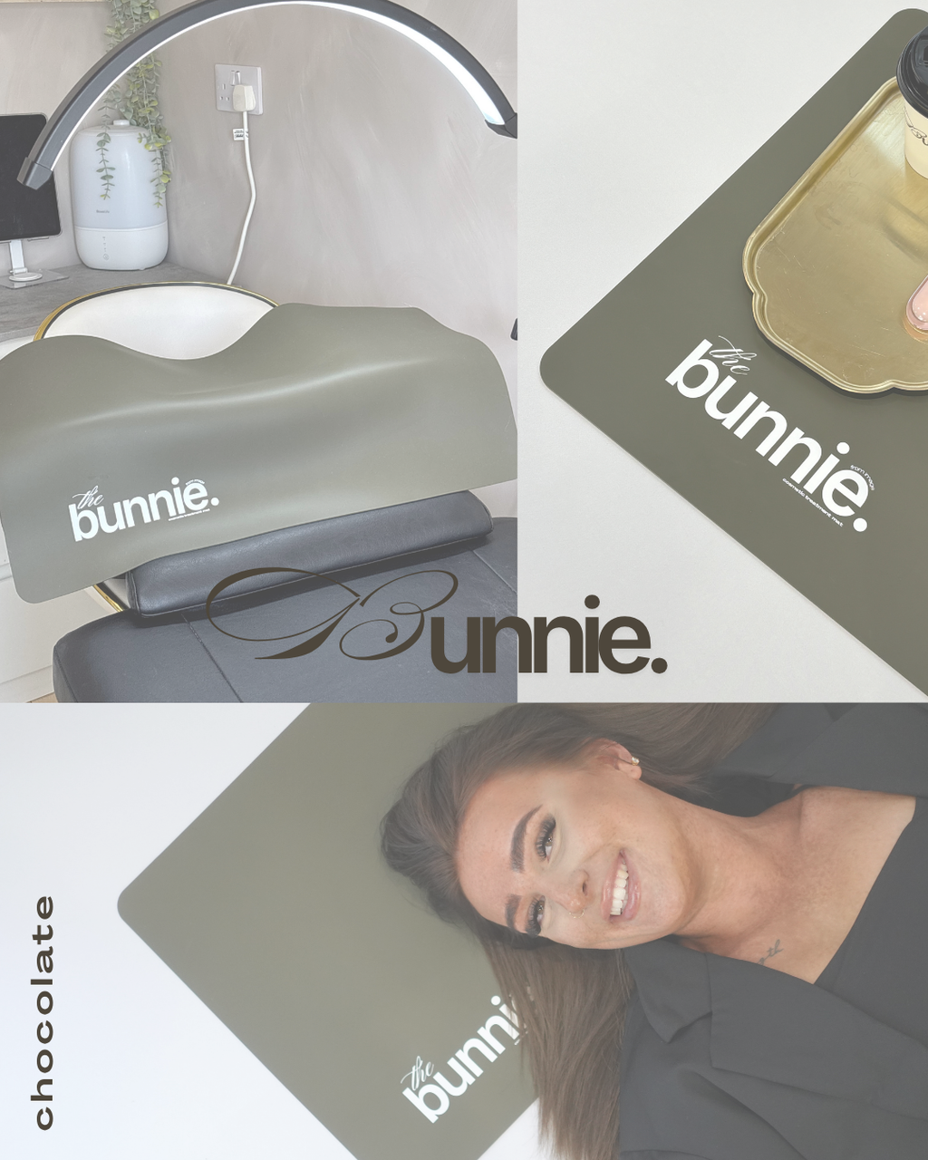 the bunnie cosmetic mat - chocolate