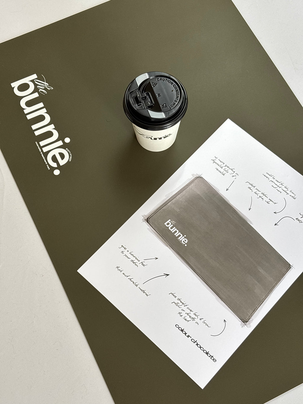 the bunnie cosmetic mat - chocolate